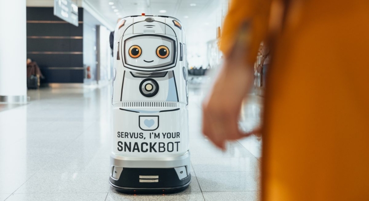 Roboter Jeeves Flughafen Snackbot Foto Flughafen München