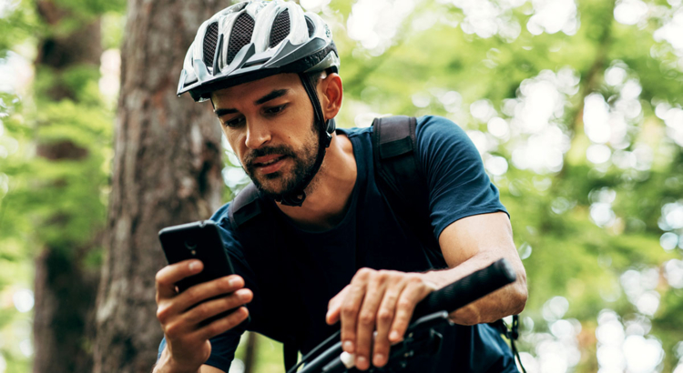 Radfahrer Smartphone